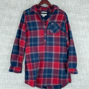 Field & Stream Womens Size M long sleeve flannel plaid pullover shirt 3067